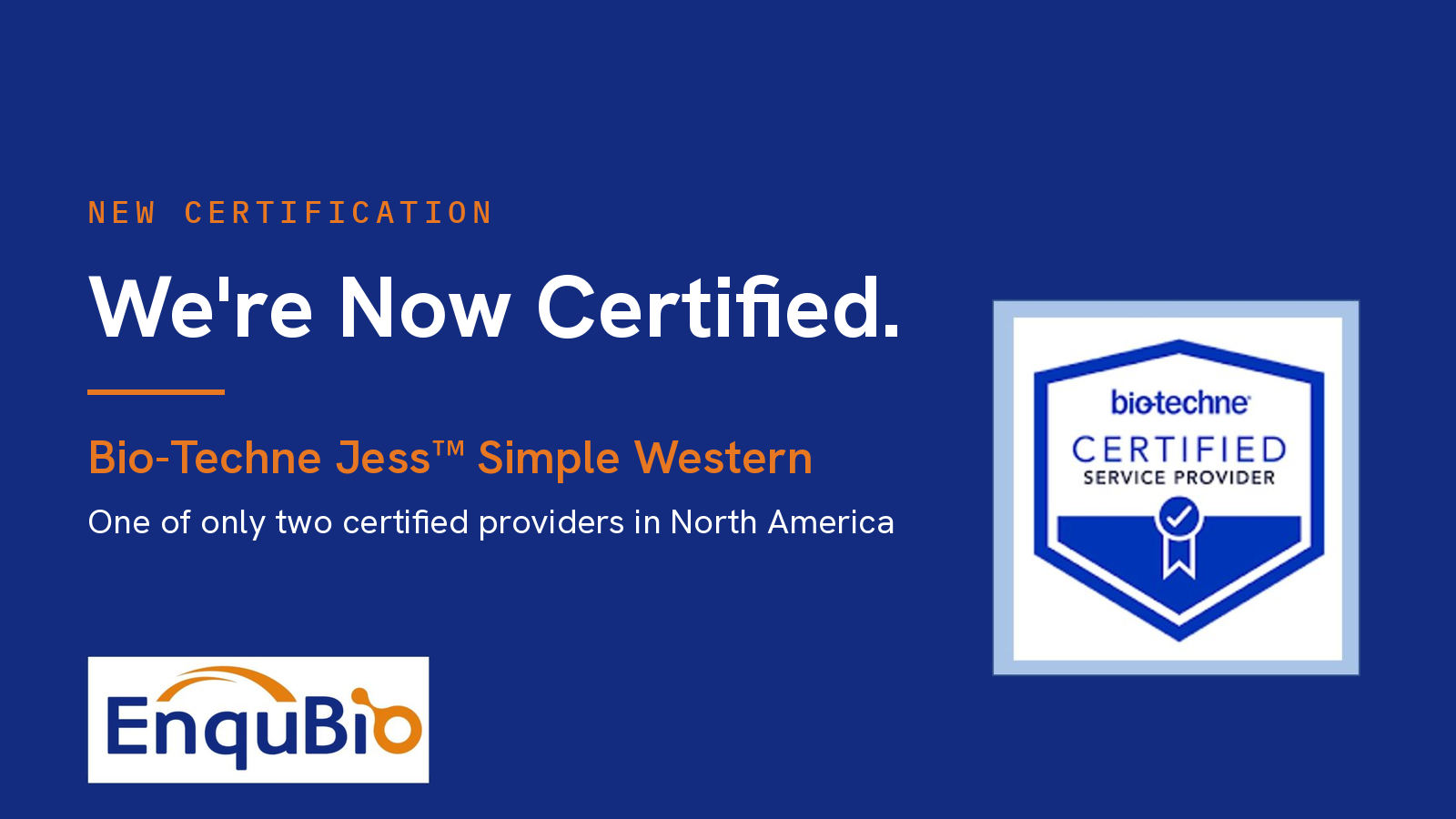 EnquBio Named a Bio-Techne Certified Service Provider for Jess Simple Western